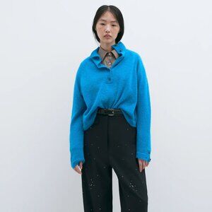 MOHAIR & BABY ALPACA POLO SWEATER terracotta one size